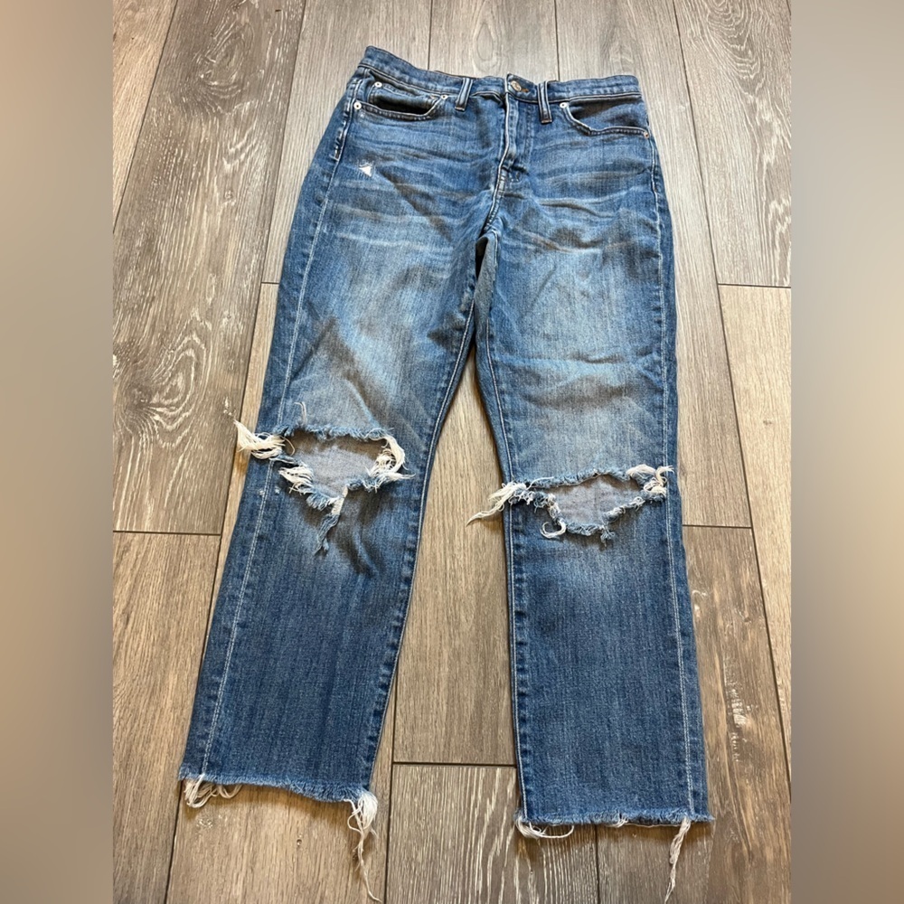Madewell The High-rise Slip BoyJean Distressed Size 27